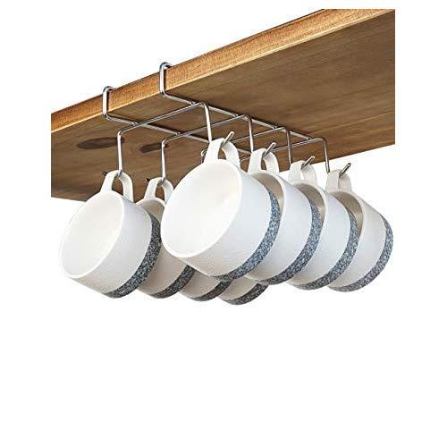 bafvt Coffee Mug Holder - 304 Stainless Steel 8 Hooks Cup Rack Under Shelf, Fit for The Cabinet 0.8" or Less