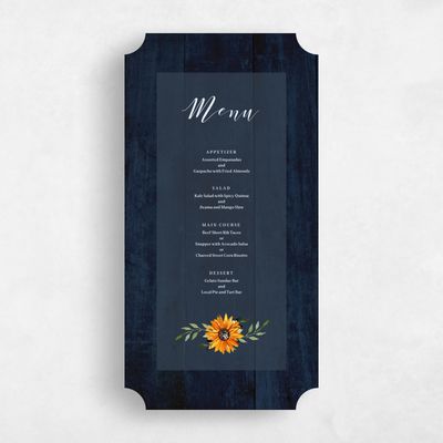 Blue Ticket Wedding Menu - Sunnyridge