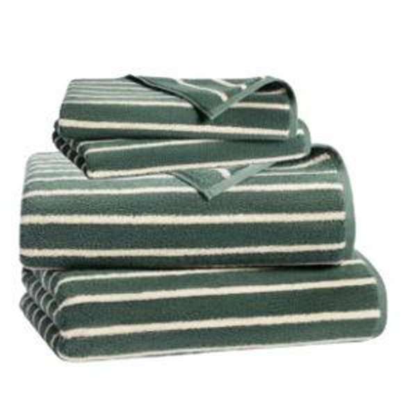 Super-Plush Turkish Cotton Bath Sheet Bundle - Striped Botanic Green