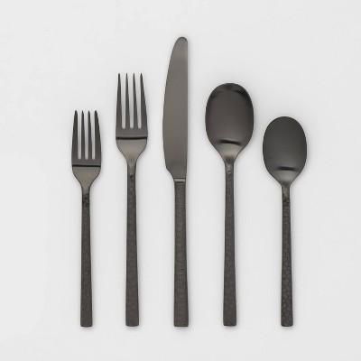 20pc Stainless Steel Marsio Matte Silverware Set Black - Project 62™