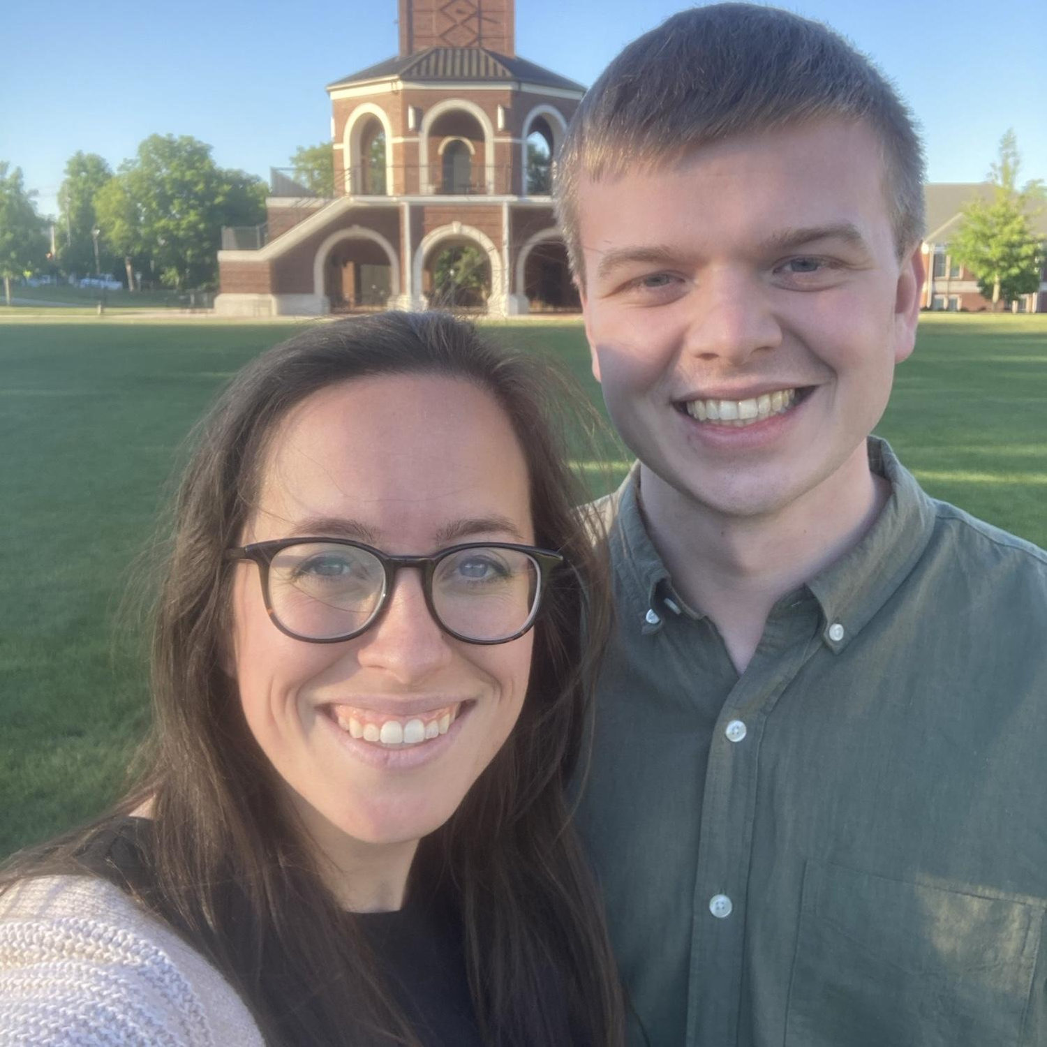 In front of the clock tower on Lee’s campus in 2021 - waiting for the “timing” to be right!