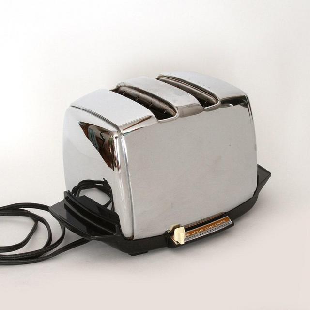 1950's MCM Sunbeam AT-W Chrome Toaster Radiant Shade Control Works!