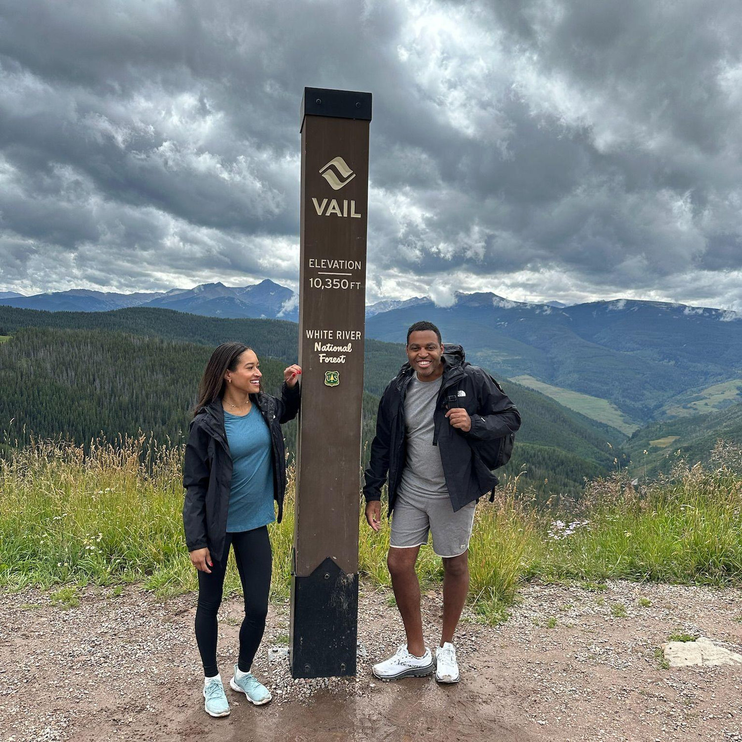 Our first hike together! We braved the cold and a period of rain and the view at the top of Vail was beautiful!