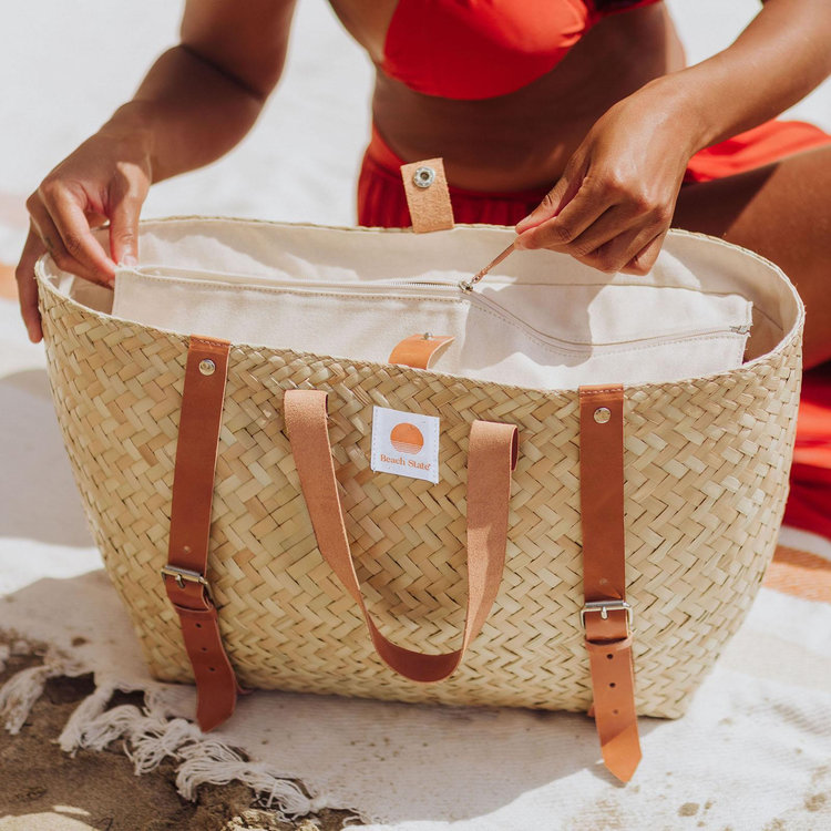 Beach State, Hermosa Insulated Woven Beach Cooler Bag with