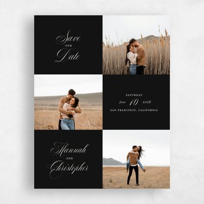 Black Wedding Save the Date - Jade Multiphoto