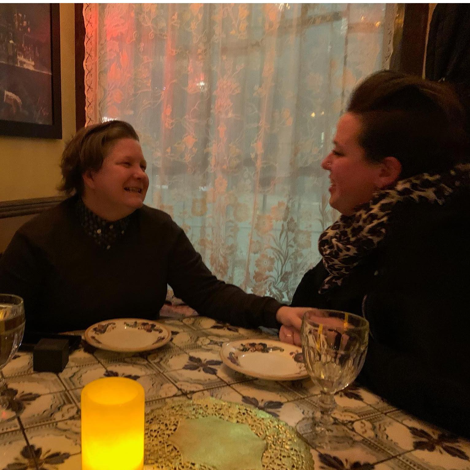 A stranger snapped this photo when we got engaged. (Fall 2019)