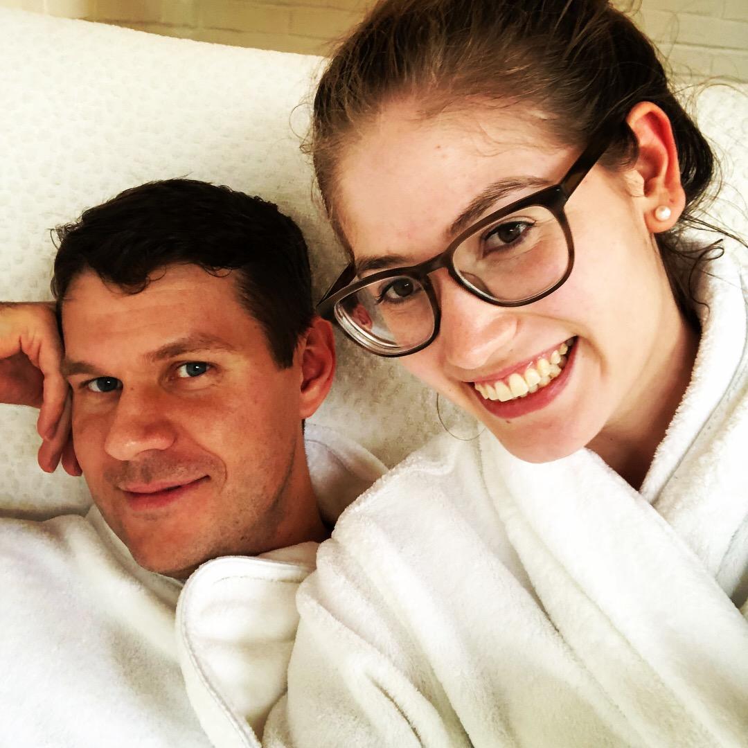 At the spa in Woodstock after engagement pictures.