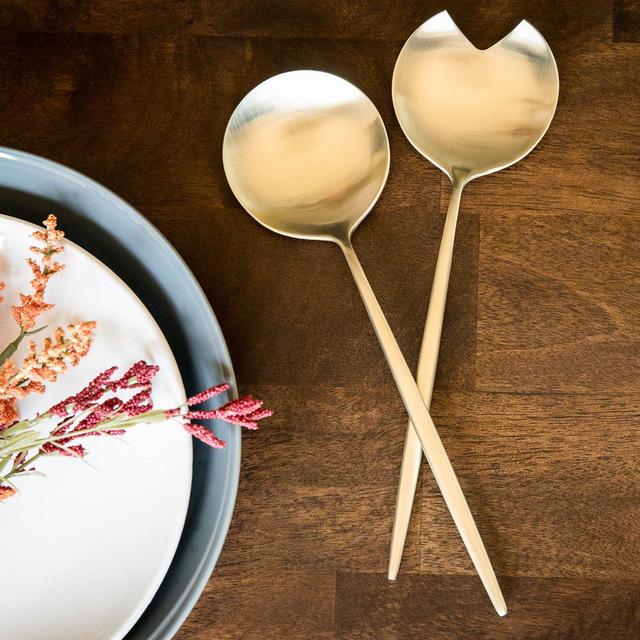 Champagne Satin 2-Piece Serve Set