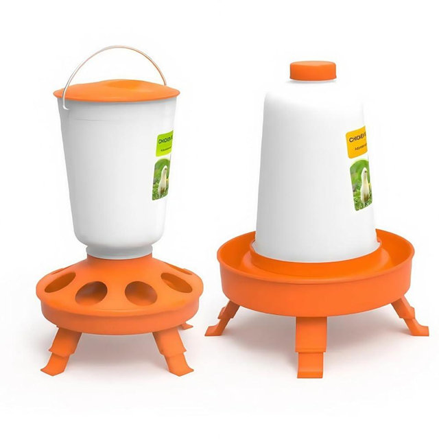 Baby Chick Feeder and Waterer Kit,Beginner Poultry Starter kit/Top Fill Chicken Feeder Feeder and Waterer Set, 3.5 lb Feeder, 1.5L Waterer