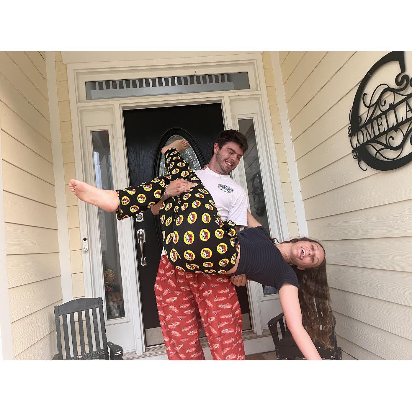 Silly pajamas = silly picture