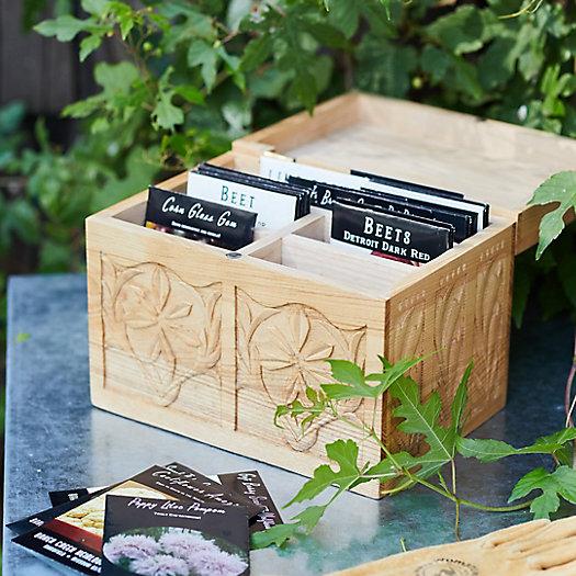 Hand Carved Seed Storage Box