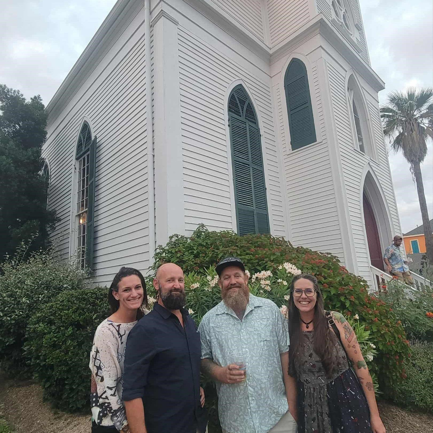 Bob Schneider show in an old church in Galveston with Jeremy's cousin Dustin & his wife Heather! October 2025