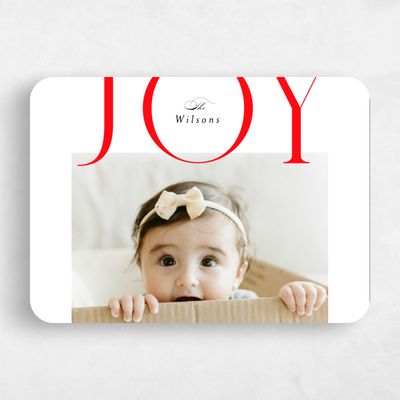 Red Rounded Holiday Card - Festive Landscape