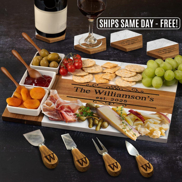 Personalized Cheese Board Wedding Gift, Custom Charcuterie Board Housewarming Gift, Unique Hostess New Home Couple Gift, Bridal Shower Gift