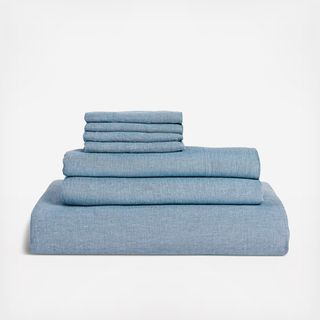 Washed European Linen 7-Piece Sheet & Duvet Bundle