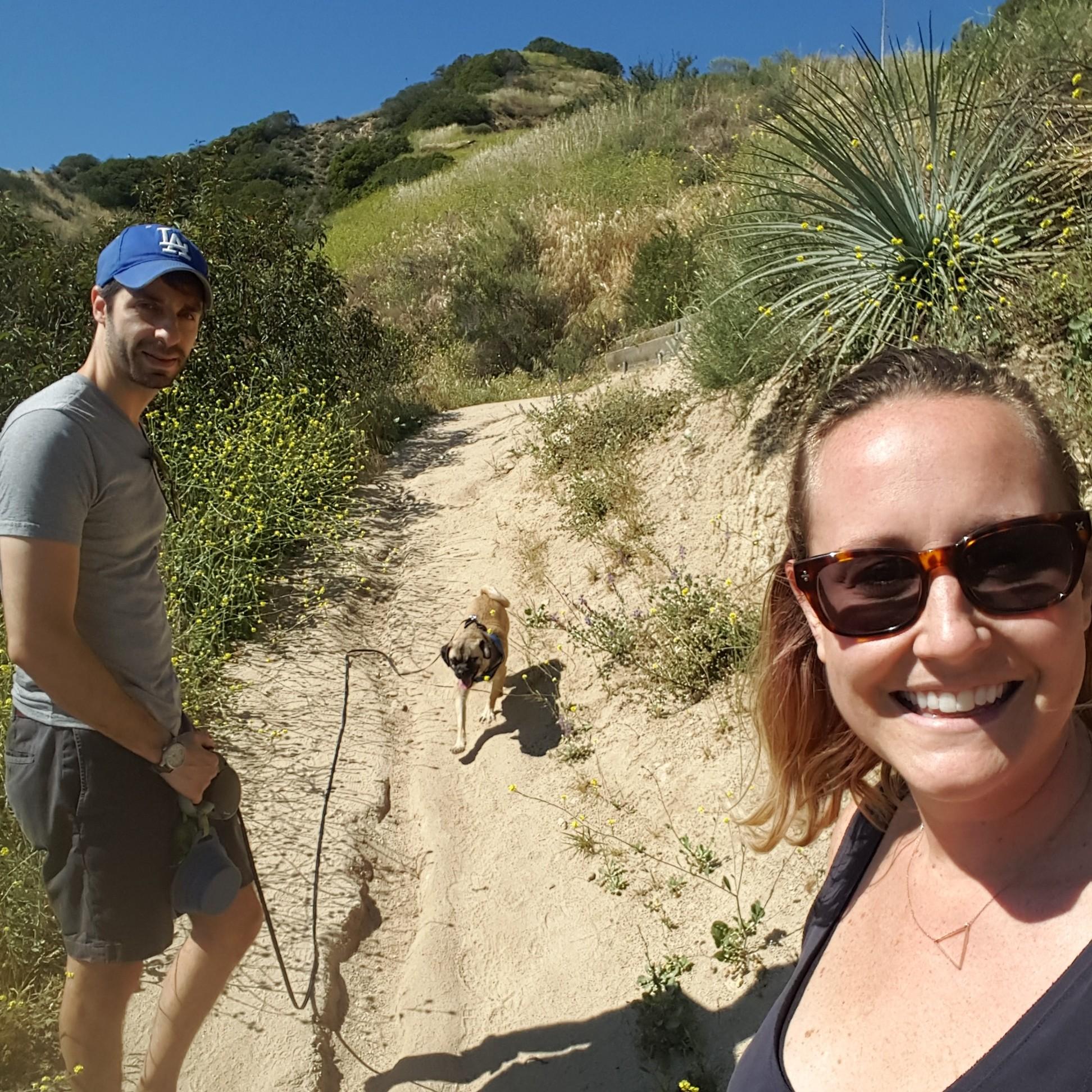 Hiking with our little monkey munchkin.