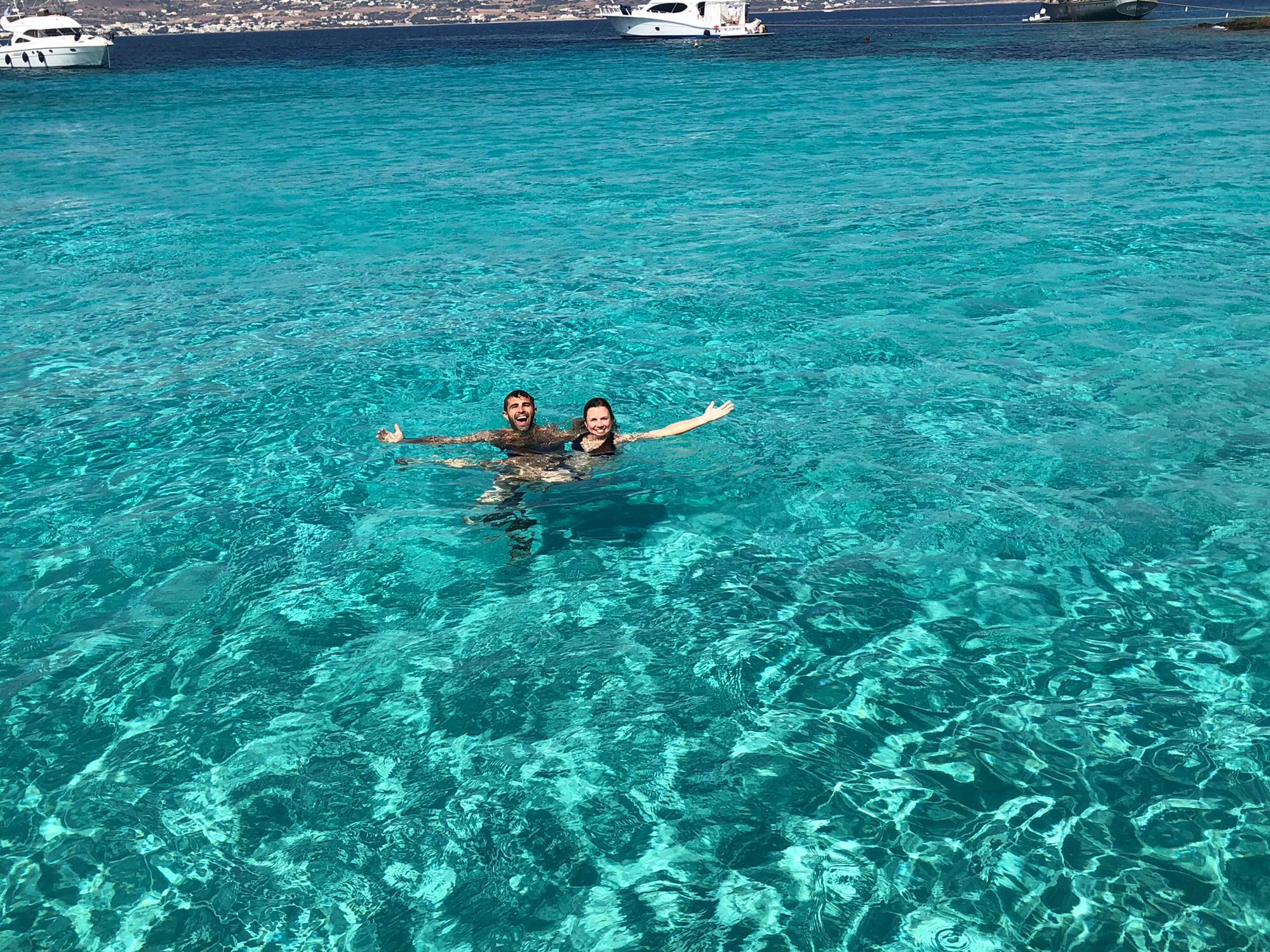 Unbelievably clear water in Paros, could see 40 feet straight to the bottom