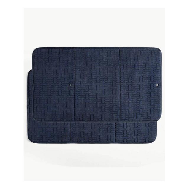 Blue Loom Set of 2 Harrison Drying Mats Navy Blue: Kitchen Dish Drying Mat, Machine Washable, 28"x16"
