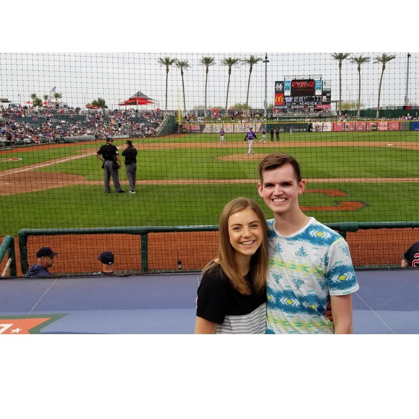 We love watching baseball games together