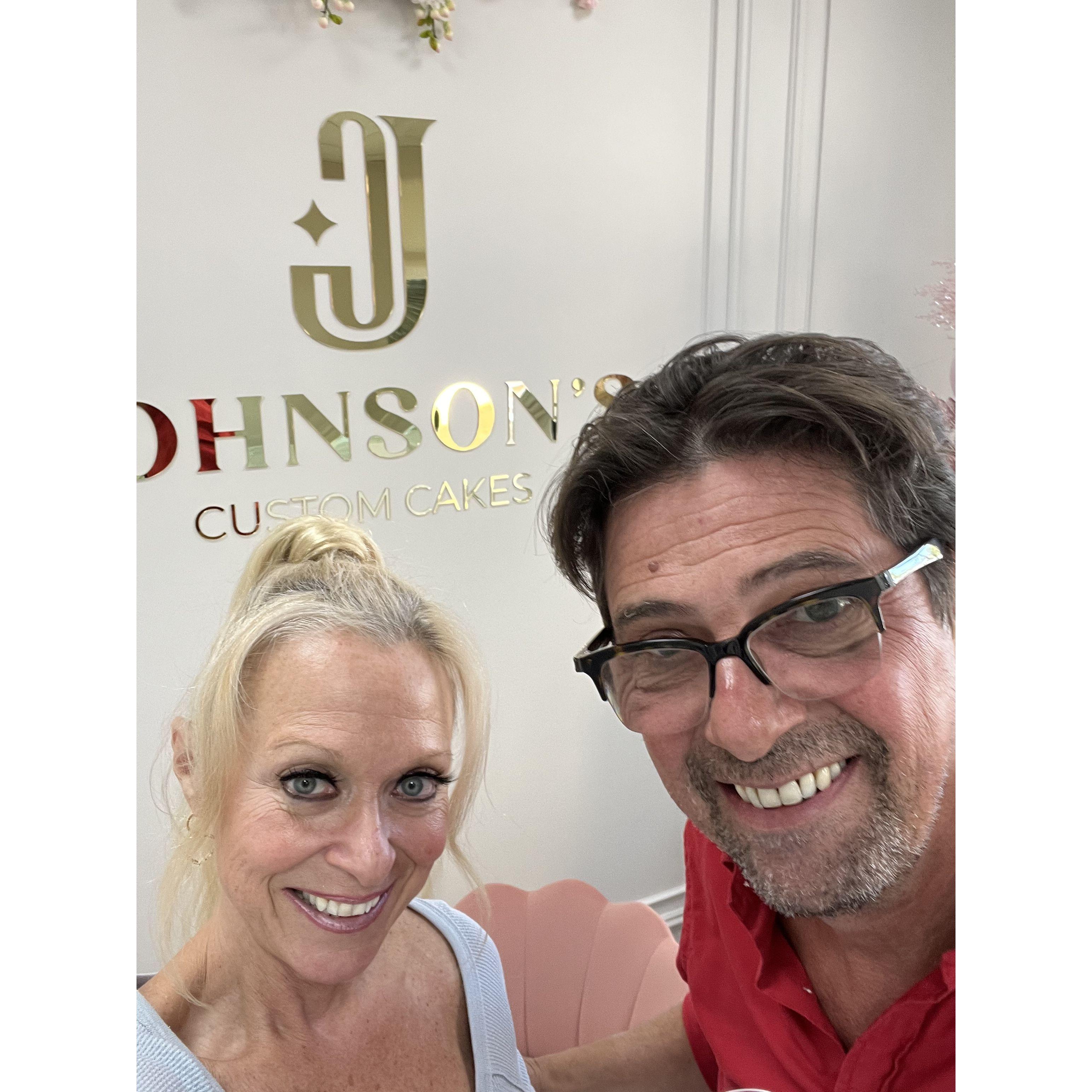 At our cake tasting @ Johnson Custom Cakes