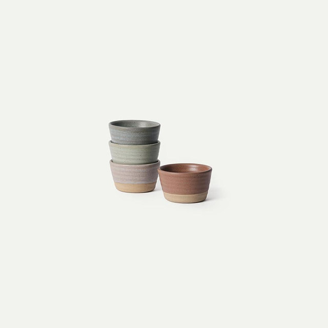 Mora Micro Ramekins Set of 4, 6oz Ceramic Pottery Baking Dishes - Microwave, Oven and Dishwasher Safe - Harvest