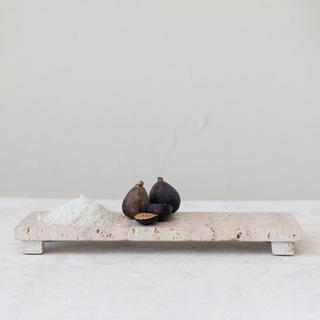 Scandinavian Travertine Footed Charcuterie Board