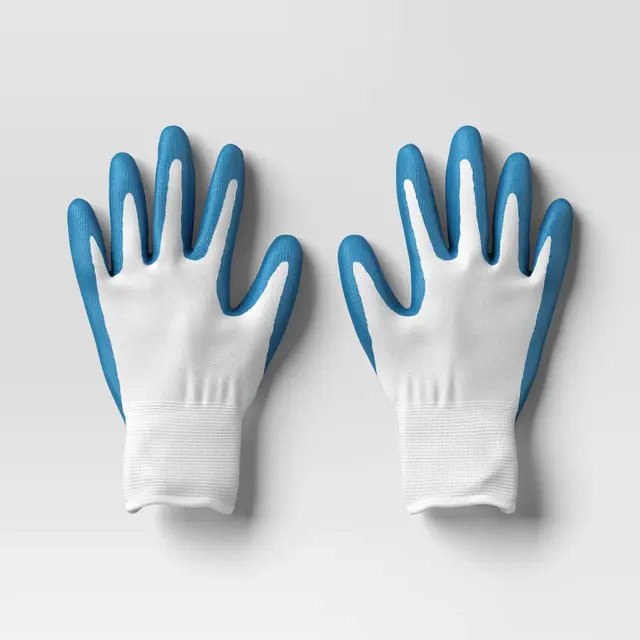 Outdoor Garden Dipped Work Gloves Medium/Large Quilt Blue Versatile Green - Room Essentials™