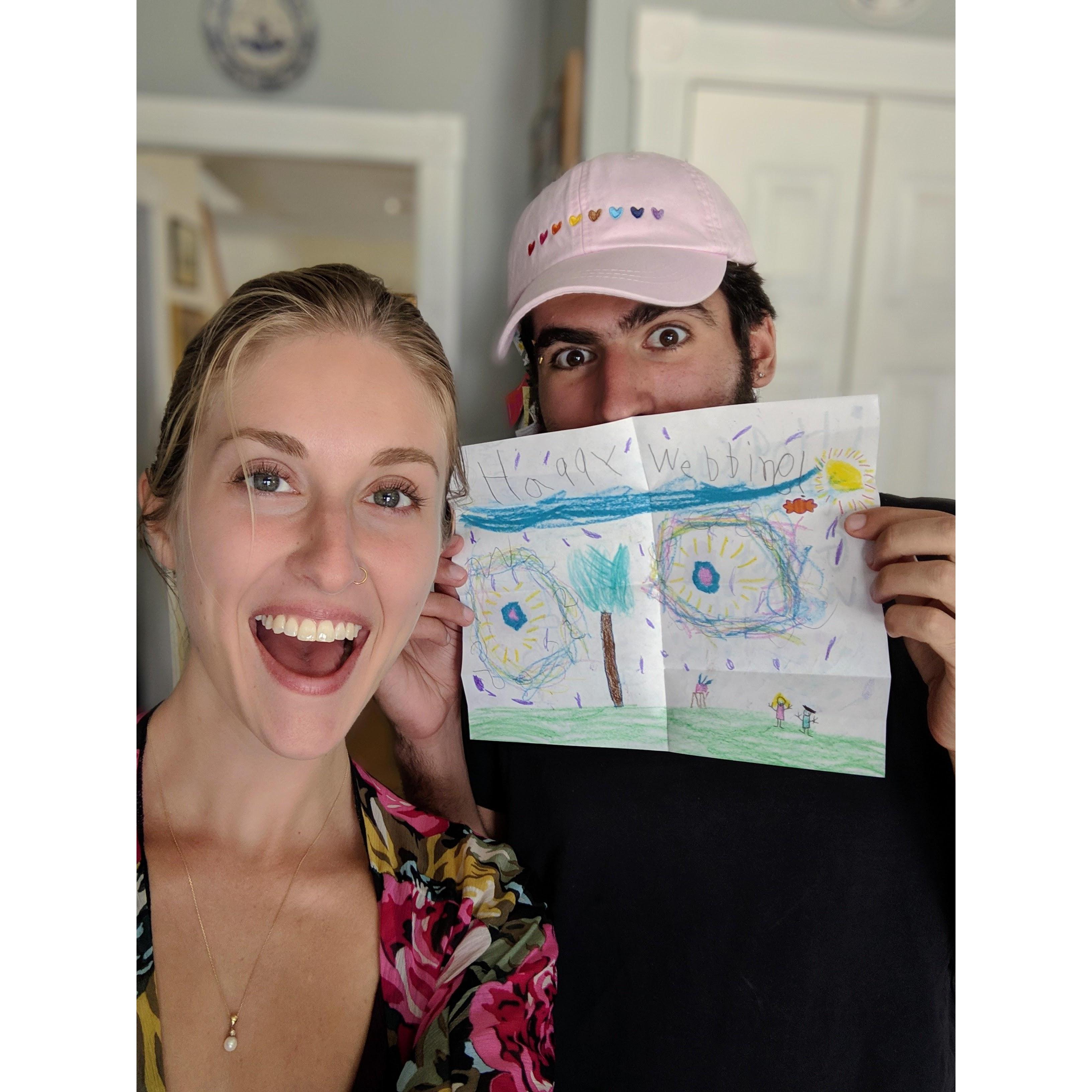Congratulations on our engagement from cousin Mia! 2019
