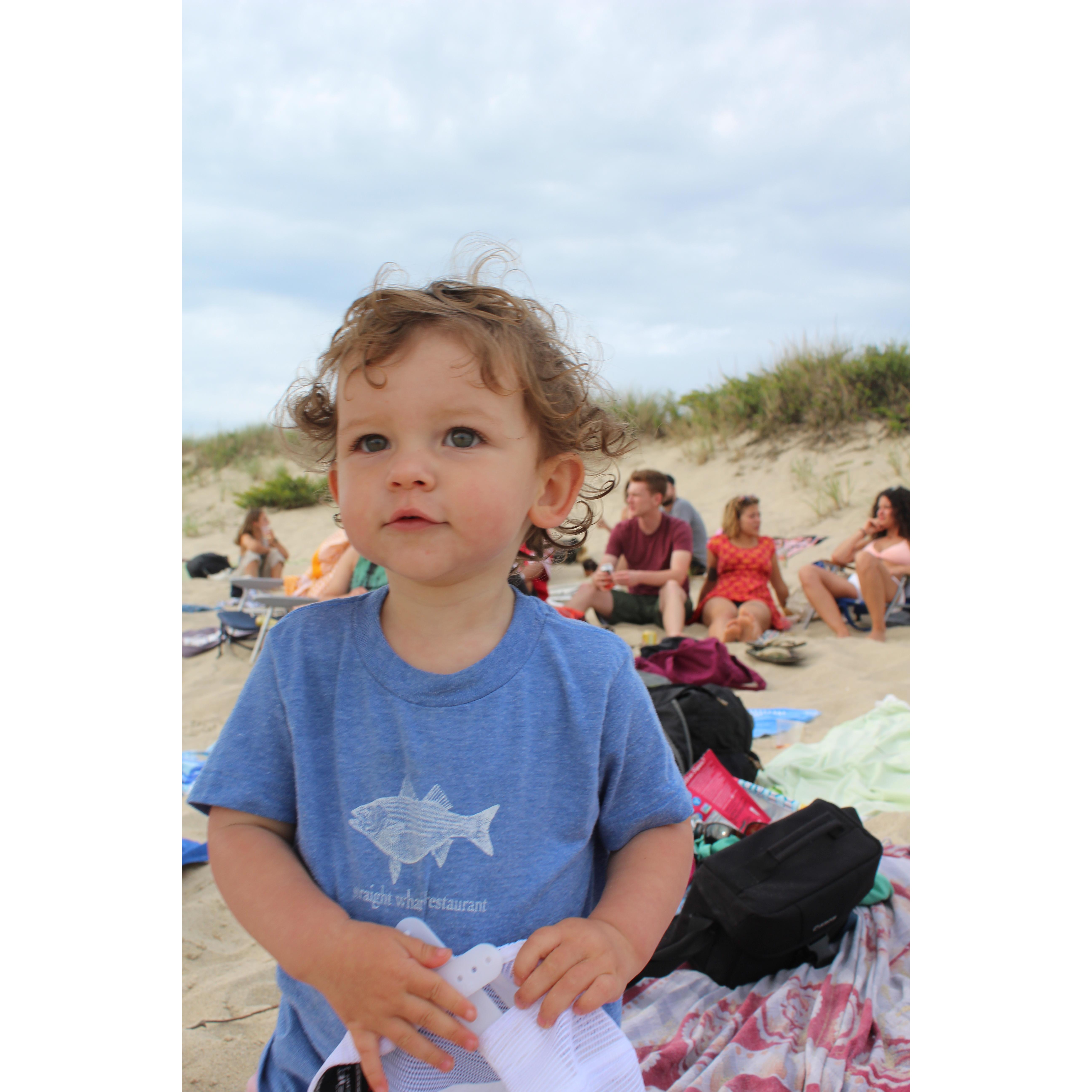 Evie rocking the striped bass at our Straight Wharf/Ventuno staff party last year.