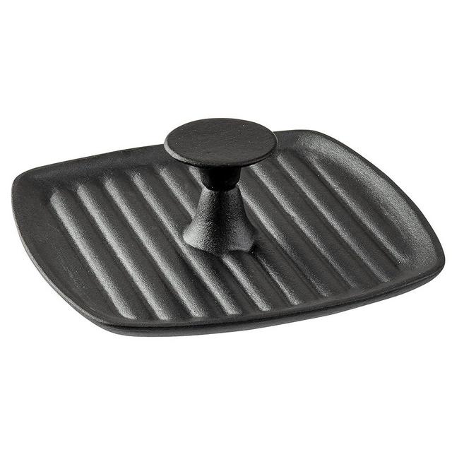 TableCraft 10751 Cast Iron Square Panini Press, 7.75 x 7.75 x 2.375 in, Heavy-Duty Grill Weight for Even Cooking, Ideal for Sandwiches, Bacon, Burgers, Indoor Grilling, Hand Wash Recommended
