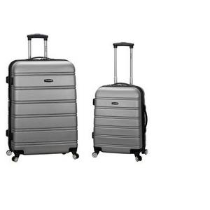 Rockland Melbourne 2pc Expandable ABS Spinner Luggage Set - Silver