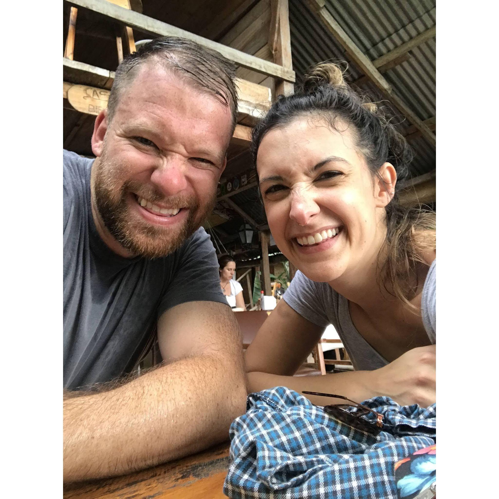 After a humid, uphill hike in Minca, Colombia. Our first time traveling together! (less than a month after we started dating)