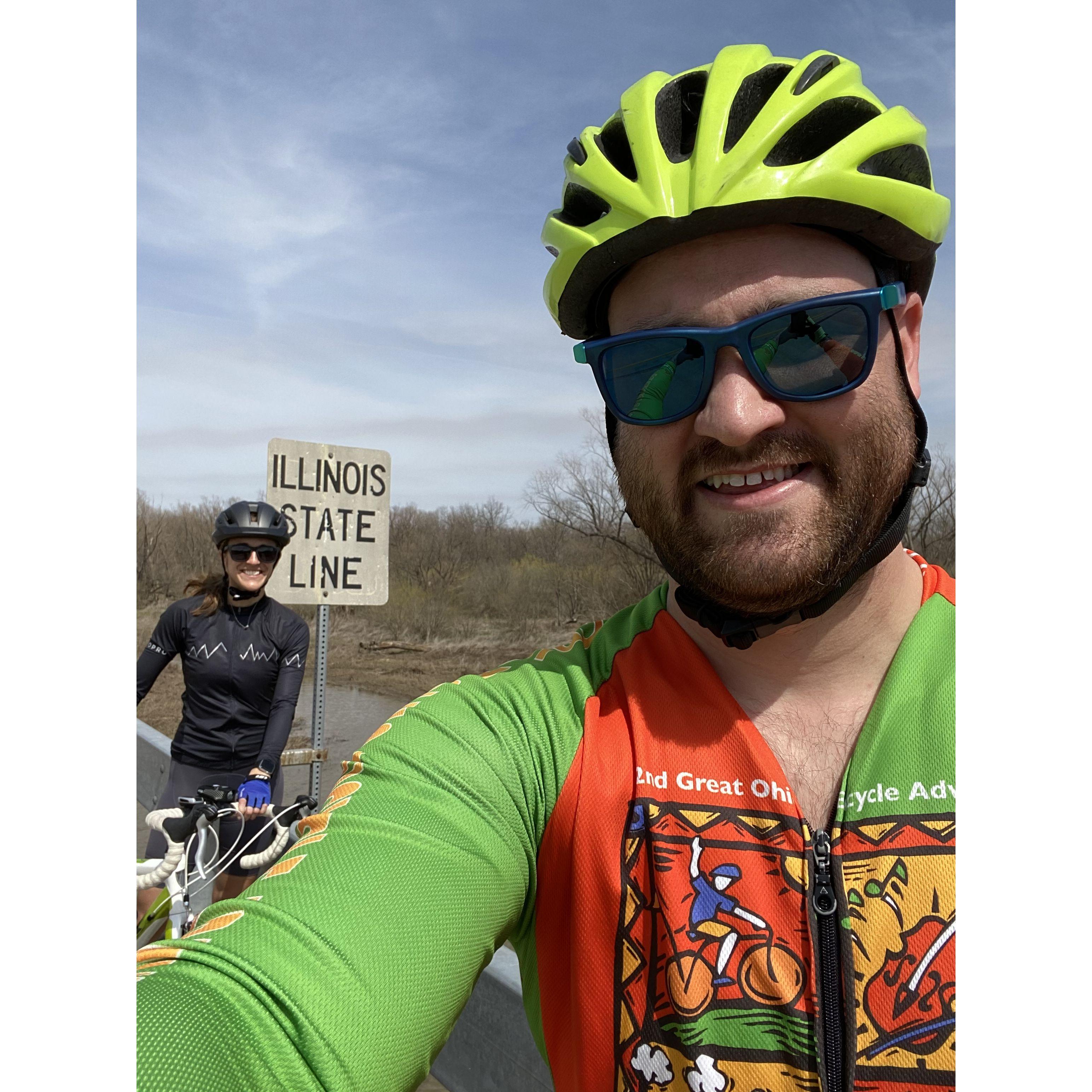 Nothing like biking across state lines:  Ste. Genevieve, MO to Kaskaskia, IL!