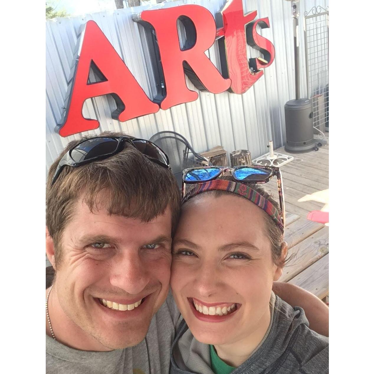Matt smiled as Katie walked around a local Madeline Island art exhibit Memorial Day almost in happy tears. Katie minored in Studio Art and this was the first time Matt saw how much art means to Katie