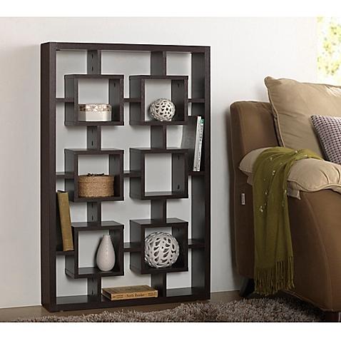Baxton Studio Eyer Accent Shelves Bookcase in Dark Brown
