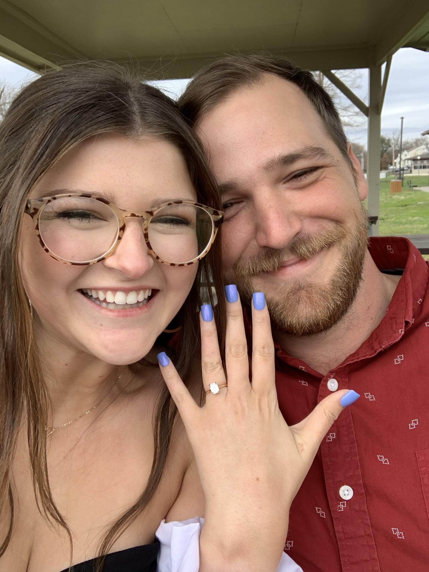 The picture I took RIGHT after we got engaged.