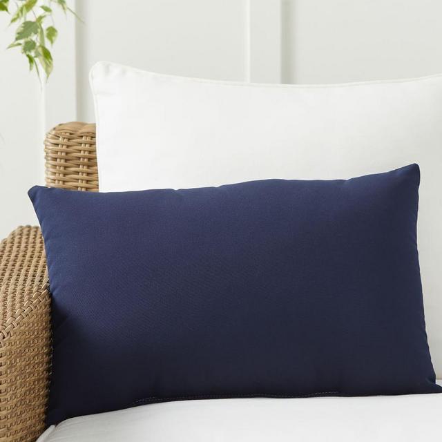 Sunbrella® Solid Outdoor Lumbar Pillow, 16 x 24", Navy
