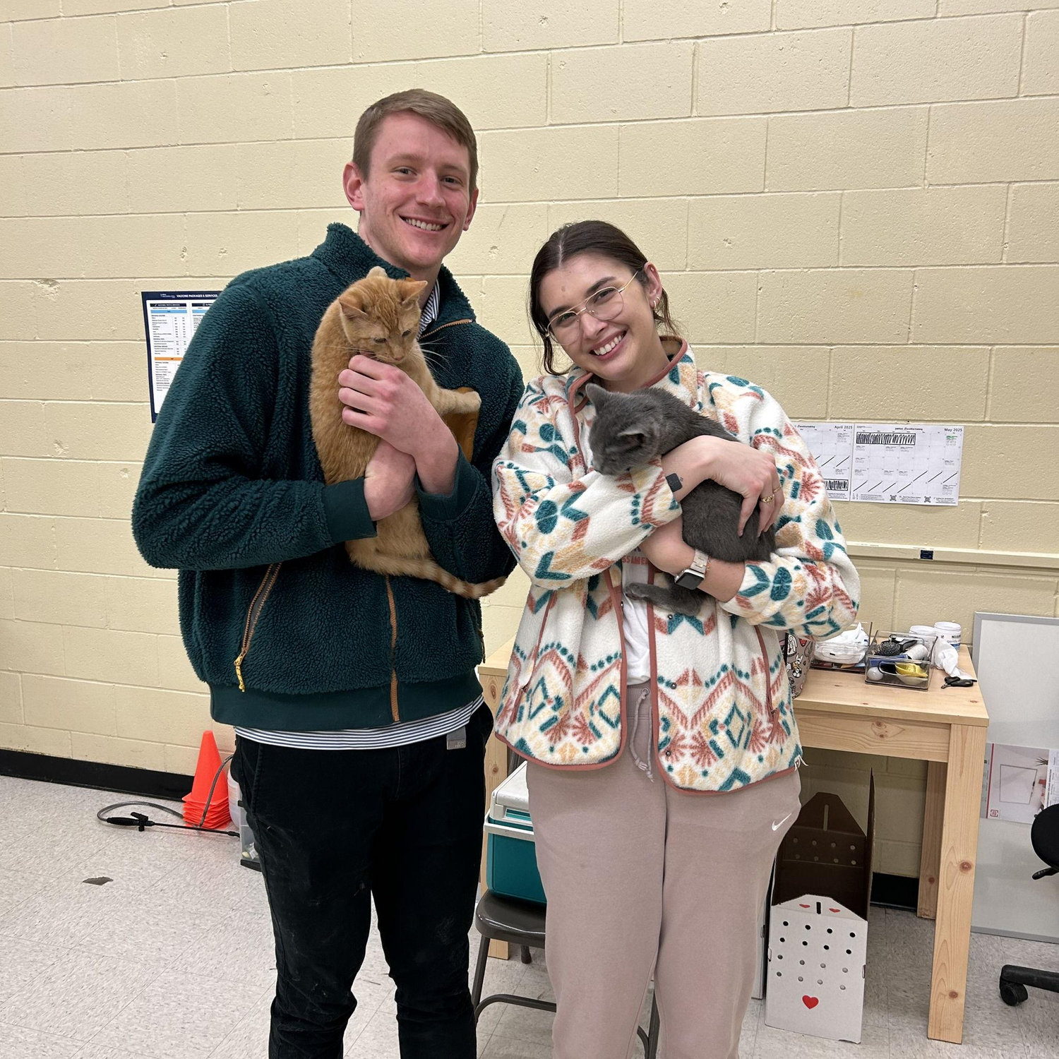 Taking our sweet babies Calvin and Merrin home!
