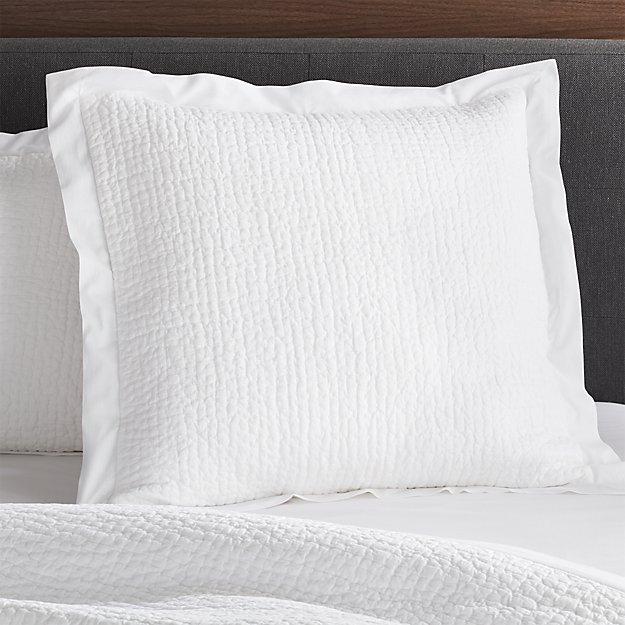 Celeste White Solid Euro Sham