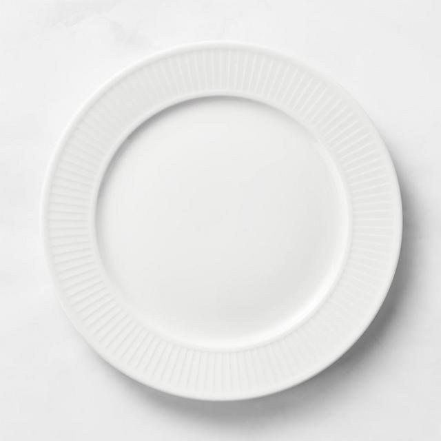 Pillivuyt Plisse Porcelain Dinner Plates, Set of 8