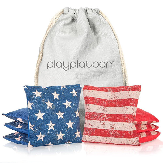 Professional Cornhole Bags - Set of 8 Regulation All Weather Double Sided - Sticky Side/Slick Side Bean Bags for Pro Corn Hole Game
