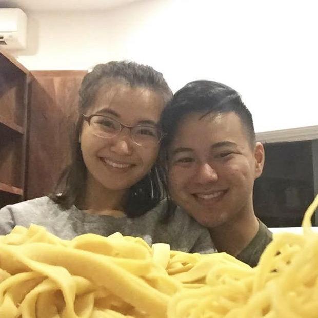 One of the oldest photos of us is a pasta selfie. Kenneth loved the girl who hid behind her glasses and Thu loved the guy before the degrees he chased relentlessly!