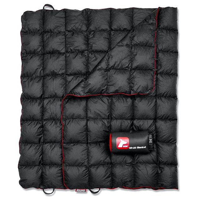 Horizon Hound Down Camping Blanket - Outdoor Travel Blanket | Sustainable Insulated Down | Lightweight & Warm Quilt for Camping, Stadium, Hiking & Festival | Water Resistant, Packable & Compact