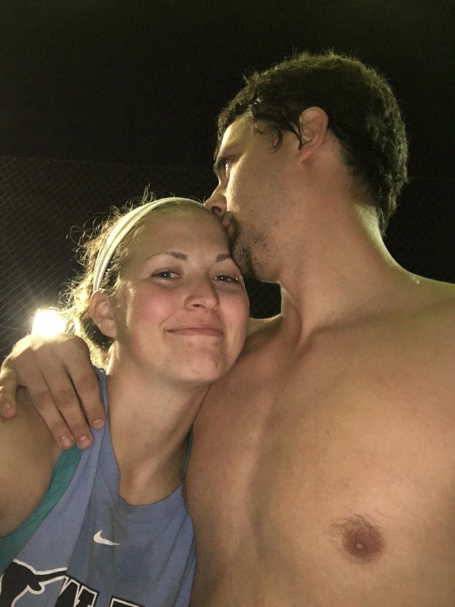Christine snapped this picture without Brian knowing after both of them were playing sand volleyball.
July 2016