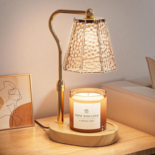 Candle Warmer Lamp with Timer Dimmable, Height Adjustable Wax Melt Warmer for Home Decor & New Home Bedroom, Vintage Candle Lamp for Scented Wax Jar Candles with 2 Bulbs,Birthday Gift for Women & Moms