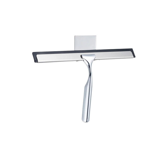 J&V TEXTILES All-Purpose Stainless Steel Shower Squeegee for Glass Doors with Adhesive Hooks, Squeegee for Shower Glass 10 Inch