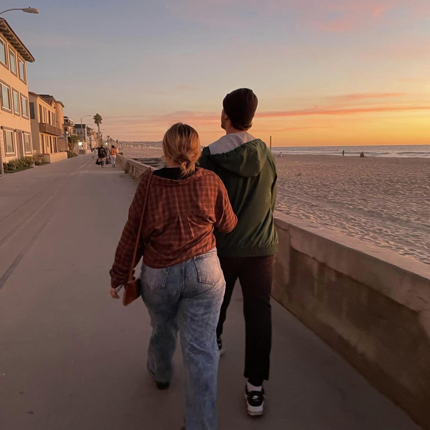 This is a picture from the bride and grooms first trip to California! Look at that sunset!