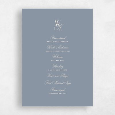 Blue Standard Wedding Program - Lux