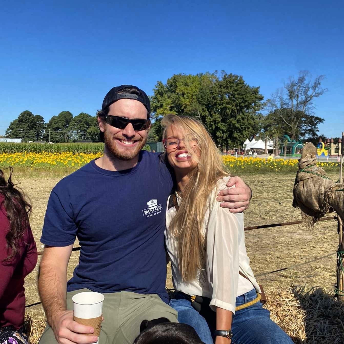 One of our first dates. We went to a farm to get something, but all we ended up with was this photo and a really bad flea problem.