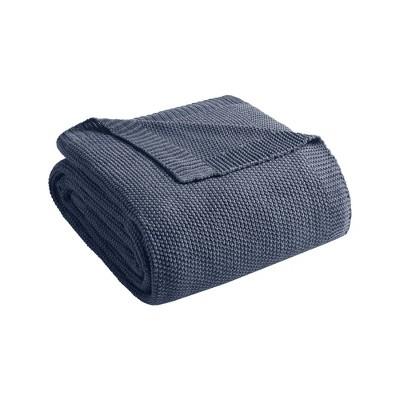50"x60" Bree Knit Throw Blanket Indigo